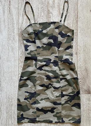Жіноча сукня с камуфляжним принтом, розмір xs, s/36 від h&m