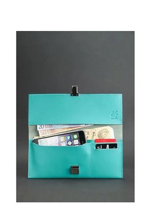 Кожаный женский тревел-кейс journey 2.0 тиффани 23,5×12см