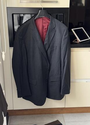 Стильный шерстяной классический пиджак блейзер voronin размер 128-124 темно серый