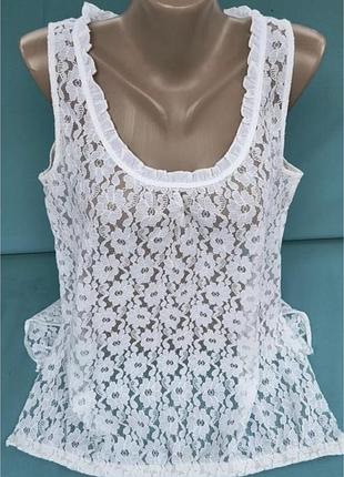 Ажурная женская майка блуза