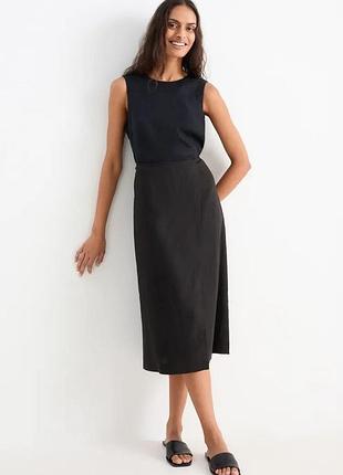 Юбка из смеси льна c&amp;a