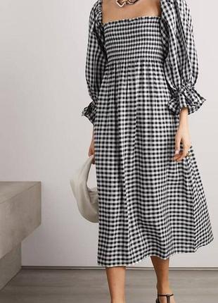 Летнее миди платье в клетку натуральный состав new look