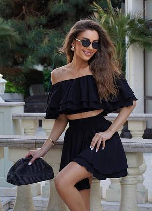 Літній костюм топ і спідниця