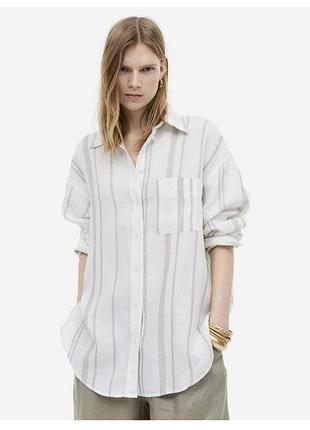 Стильная рубашка из льна h&amp;m