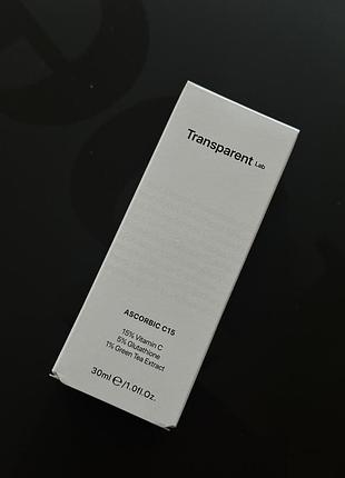 Transparent lab ascorbic c15 антивікова освітлююча сироватка з 15% чистого вітаміну с