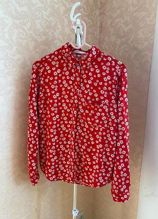 Червона сорочка у квіточку cropp