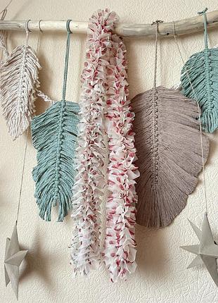 Шарф шарфик у квіти квітковий принт під гавайське намисто