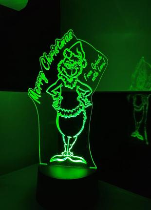 3d-світильник грінч, 3д-нічник, кілька підсвічування (на батарейці), подарунок