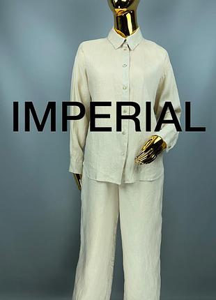 Літній льняний жіночки костюм imperial італія сорочка та штани