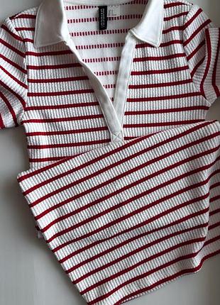 Платье в рубчик hm