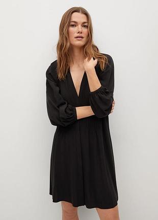Сукня плаття чорна сукня з віскози mango s