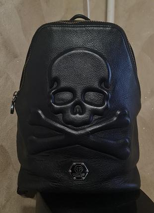 Рюкзак коданый натуральная кожа philipp plein шкіра шкіряний