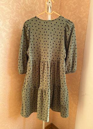 Сукня bershka у горошок з об’ємними рукавами
