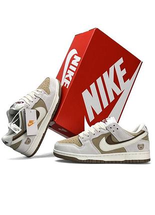 Женские кроссовки nike sb dunk 85 double swosh white sang