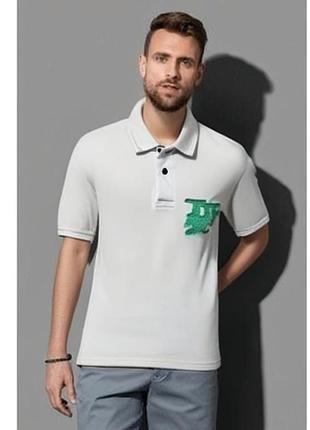 Актуальная хлопковая футболка-поло известного немецкого бренда tom tailor