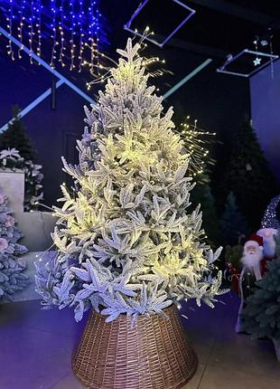 Новорічна ялинка лита штучна альпійська ялина зелена засніжена