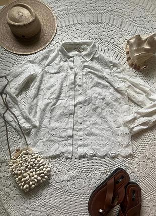 Витончена🫧 сорочка блуза з мереживом h&m s m