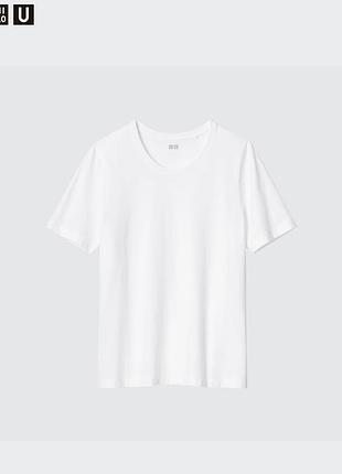 Базова біла футболка uniqlo 100% supima cotton
