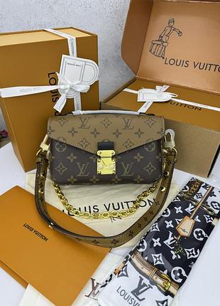 Louis vuitton pochette metis east west 1:1 сумка жіноча шкіряна коричнева