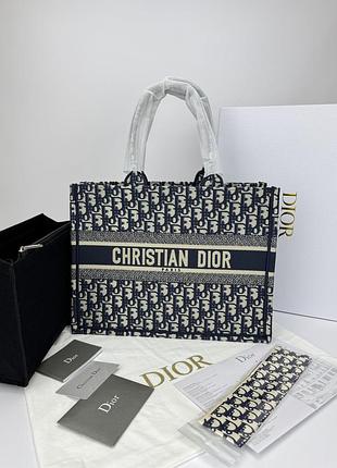 Dior book женская сумка текстильная черная