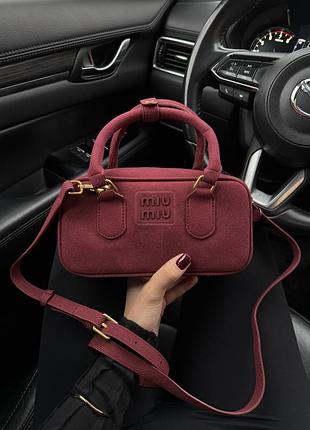 Сумка miu miu red miu miu [ коробка] 21х10.5х7 женская натуральная кожа красный