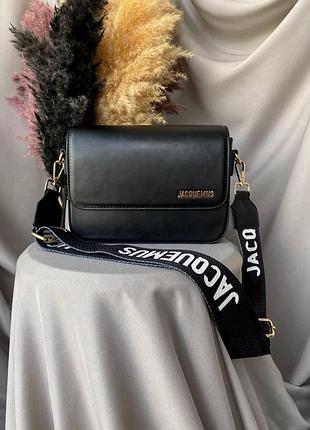 Jacquemus black 23x15x5 женская сумка кожаная черная