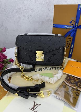 Louis vuitton pochette metis east west black 1:1 21x13x7 сумка жіноча шкіряна чорна