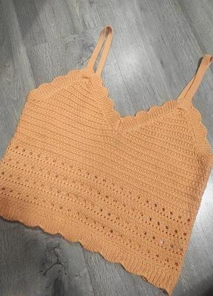 Вязаный летний топ в размере м-л