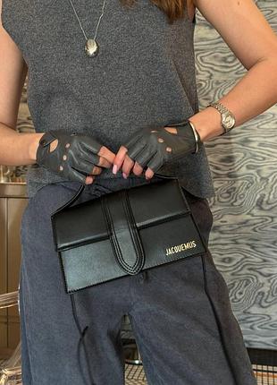 Сумка jacquemus black 22 х 14 х 6 женская натуральная кожа черный