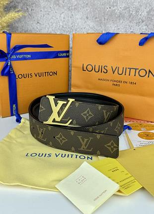Louis vuitton gold 108 x 4 cm ремінь жіночий шкіряний чорний
