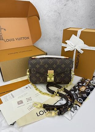 Louis vuitton pochette metis east west 1:1 21x13x7 сумка жіноча шкіряна коричнева