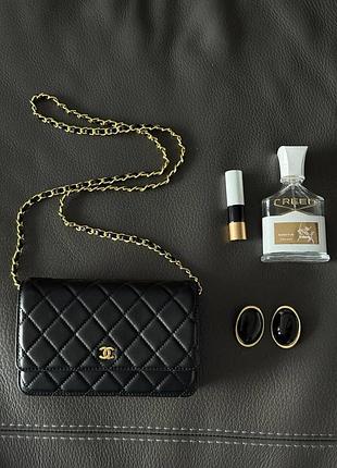 Сумка chanel коробка 19.5х13х4 жіноча натуральная кожа черный