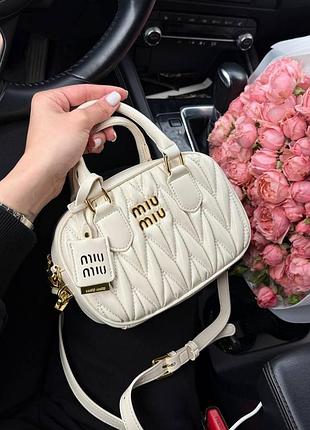 Сумка miu miu miu miu ( коробка) 19х13х5,5 женская натуральная кожа белый