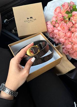 Ремень coach 100 x 2.5 женский натуральная кожа коричневый