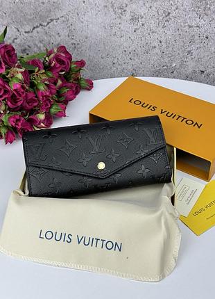 Louis vuitton black 19x10x3 гаманець жіночий шкіряний чорний