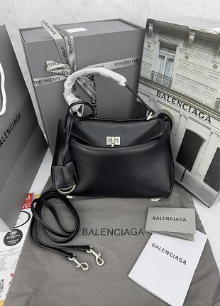 Balenciaga rodeo black silver 23х16х9 сумка жіноча шкіряна чорна
