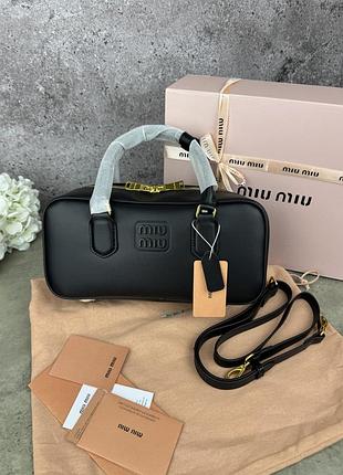 Miu miu black 28x13x10 сумка жіноча шкіряна чорна