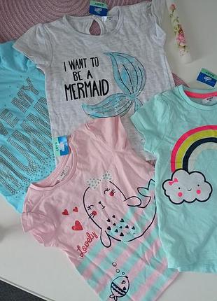 Комплект новые футболки для девочки размер 86 хлопковые качественные легкие