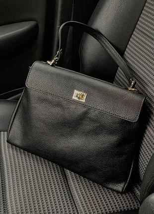 Сумка жіноча чорна шкіряна