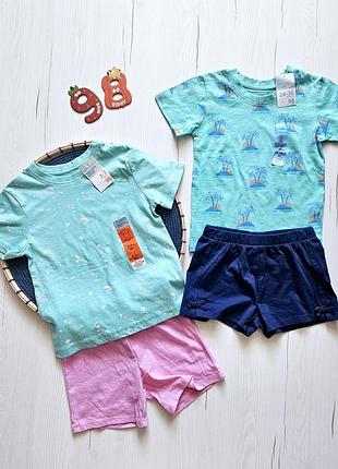 Костюм летний детский 98см, ovs, c&amp;a, cool club, польша, 2-3роки, комплект для мальчика/девочки, футболка+шорты, майка+шорты