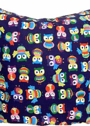 Наволочка 60 * 60 см с рисунком совушек, 100% хлопок