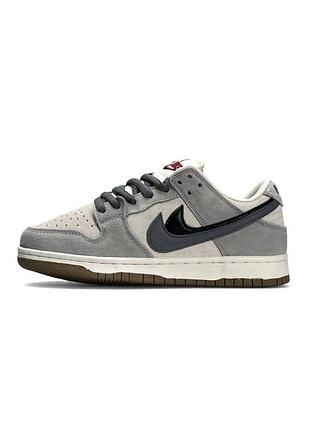 Женские кроссовки nike sb dunk 85 double swosh grey