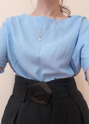 Блуза небесно-голубого кольору