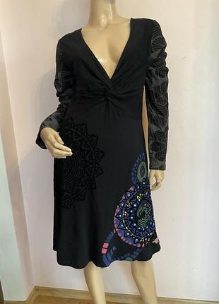 Трикотажное фирменное вискозное платье/ xl/bren desigual