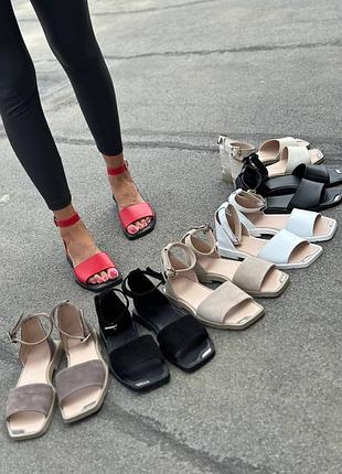 Босоножки женские натуральная замша/кожа