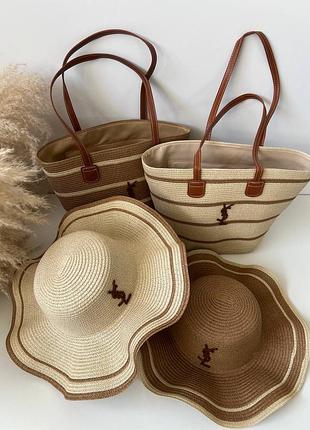 Пляжний жіночий набір сумка капелюх