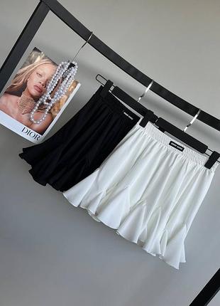 Брендова жіноча літня міні спідниця з воланами