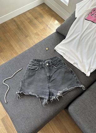 Сірі джинсові шорти mom denim&co