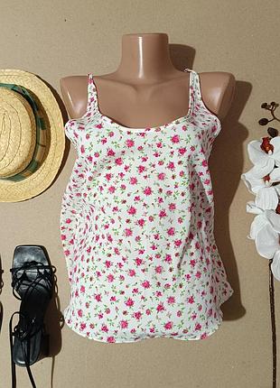 Белая майка с цветами primark маечка s-m