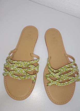 Красивое шлепанцы, хлопковые шлепанцы р.40-41